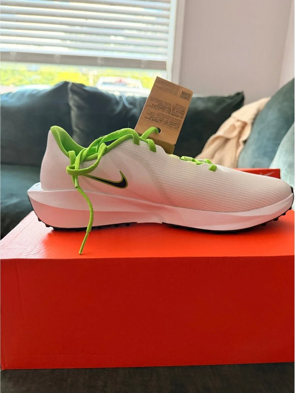 Nike Infinity Run Flyknit 3 Running Shoes White Green Size 10 Men